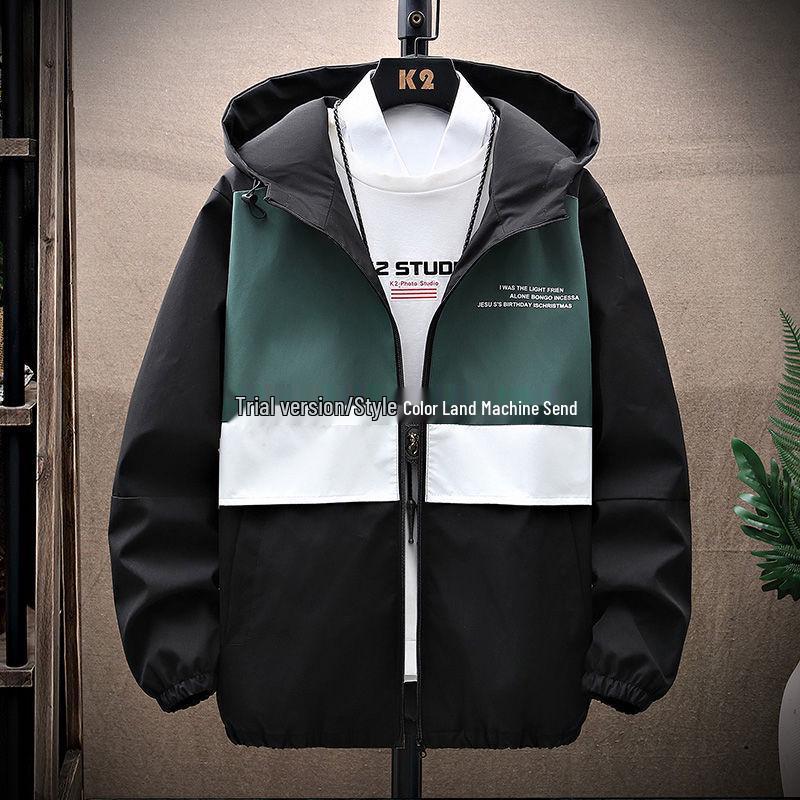 Мужская модная рабочая куртка с капюшоном в корейском стиле для подростков