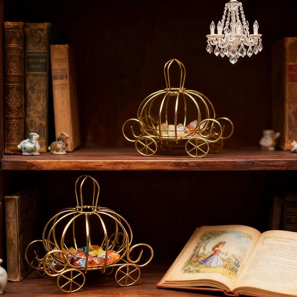 Hollow Pumpkin Carriage Centerpiece Candy Holder For Party Halloween Christmas Decoration