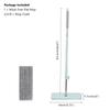 Flat Floor Mop Steel Handle Free Hand 360°Spin Microfiber Mop Dry Wet Kitchen Clean