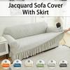 1 PC Jacquard Sofa Cover with Skirt Splash Can Be Easily Removed Couch Cover Protector of Bench with Armrest Plant Pattern