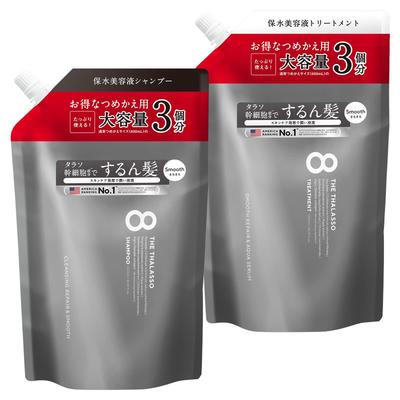 Большой объем Восемь the Thalasso Smooth Serum Шампунь и Кондиционер Сменные блоки по 1200 мл каждый набор,