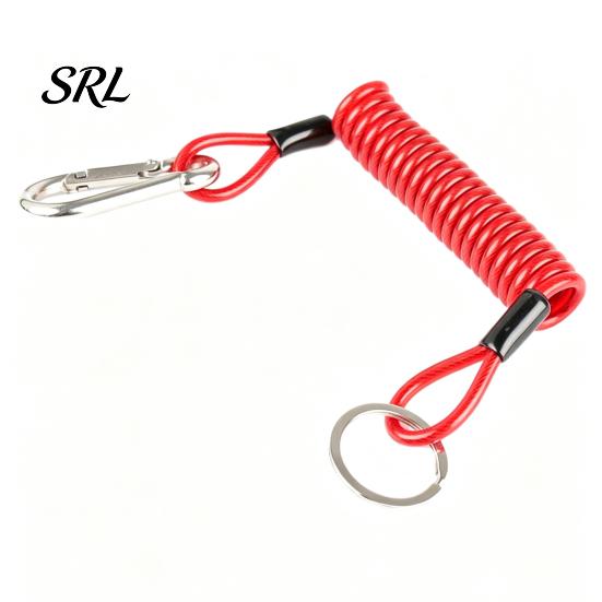 Safety Cable for Boat Trailer 4FT/6FT Breakaway Cable, 4mm Spring Brake Disconnect Wire with Nylon Caravan Pin, 12V Direct Current Towing RV
