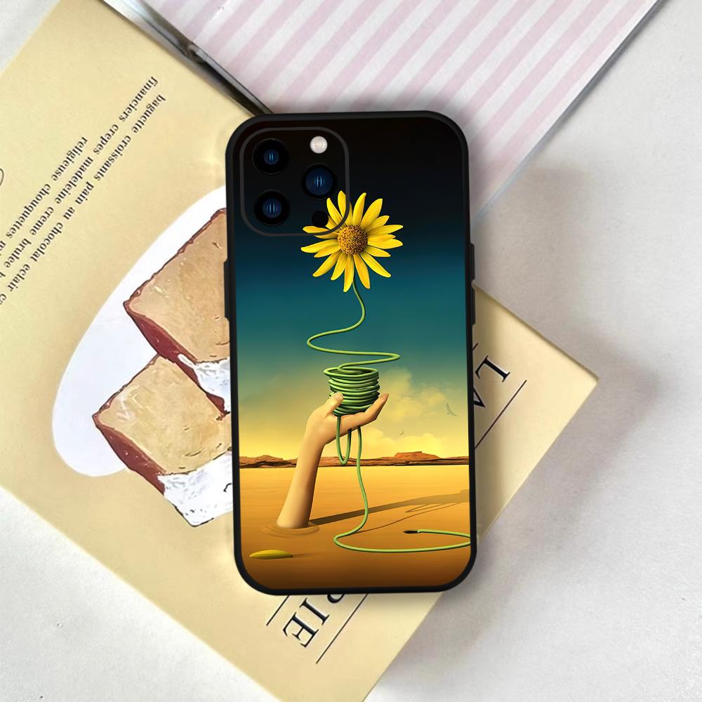 Чехол для телефона Сальвадор Дали FUNDA Для IPhone 12 11 13 14 15 16 Max Pro Plus Mini Мягкий Силикон Черный Чехол