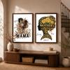 Plant Flower Wall Art, Nordic Woman Silhouette Canvas Painting, Mother Gift Poster Print for Bedroom Wall Decor