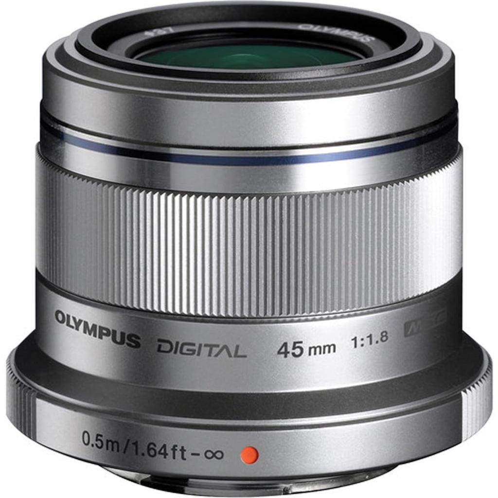 Объектив OLYMPUS Single Focus DIGITAL 45 мм серебристый M.ZUIKO F1.8