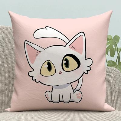 Чехол на подушку 45*45 Черный кот и Белый кот Чехлы для подушек Декоративные диванные подушки Милая наволочка 40x40 Подушки Kawaii 45x45
