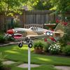 Shark Mouth Warplane Wind Spinner Metal Weather Vane Kinetic Shark Fighter Windmill Sculpture Outdoor Garden Yard Patio Lawn Decoration