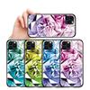 Tempered Glass Phone Case for iPhone Samsung Galaxy Infinix TPU Soft Edge Diamond Pattern Shockproof Cover Cases