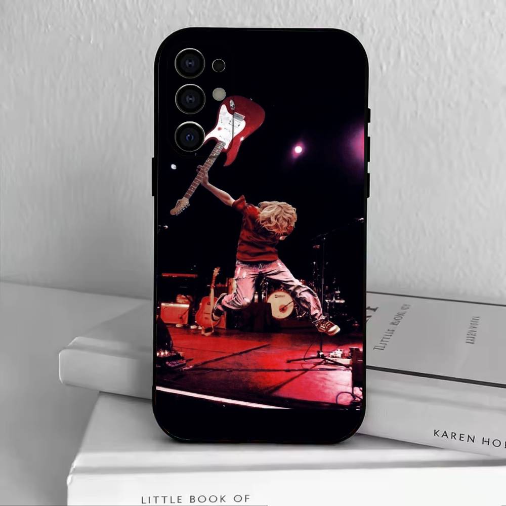 N-Nirvana Phone Case Black Silicone Soft For Samsung S25,S24,S21,S22,S23,S30,Ultra,S20,Plus,Fe,Lite