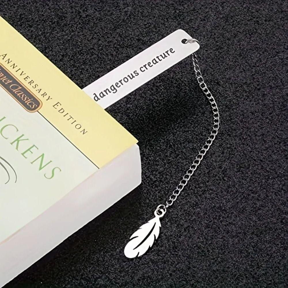 Stainless Steel Self-help Bookmarks Leaf Leaf Pendant Bookmark New Stainless Steel Bookmark