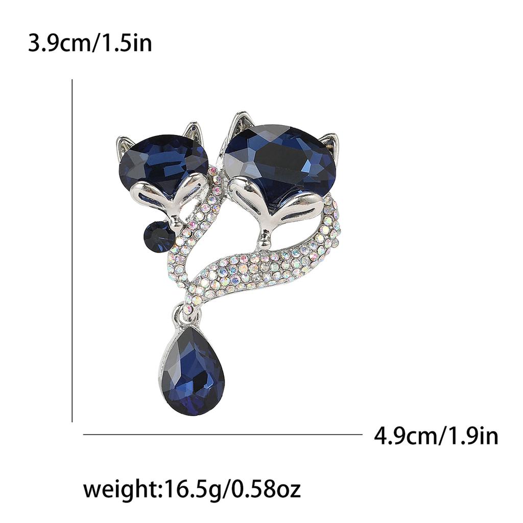 Модный сплав горный хрусталь кулон лиса брошь милый темперамент женская одежда корсаж ювелирные изделия булавка