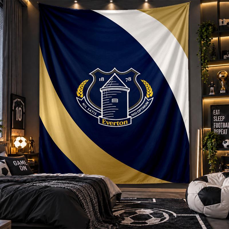 Wall Hanging Tapestry Everton Football Print Cloth for Living Room Bedroom Home Decor