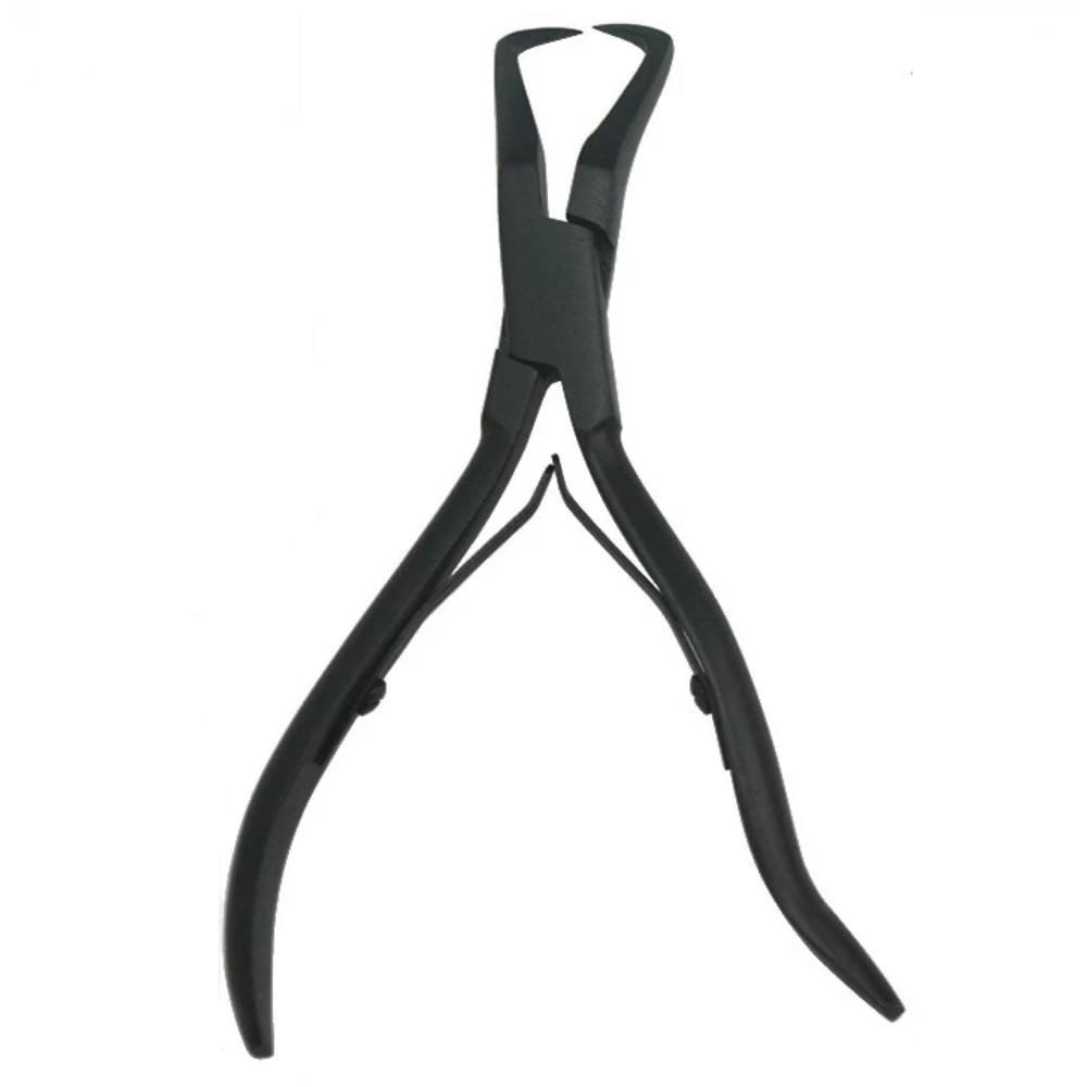 1 предмет, 5,5-дюймовые серебряные зажимы из нержавеющей стали, плоскогубцы для наращивания волос с двумя крючками, инструменты для удаления кератиновых наращенных волос