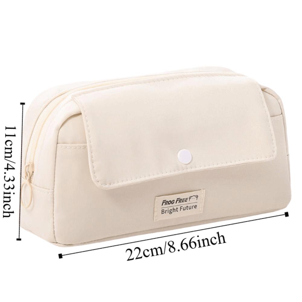 Large Capacity Stationery Bag Solid Color Storage Bag Pencil Case  Stationery Storage