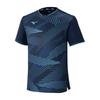 Одежда для настольного тенниса Игровая форма Размер L [Mizuno] Рубашка, Влагоотводящая, Быстросохнущая, 82JAD001, Унисекс, Темно-синий,