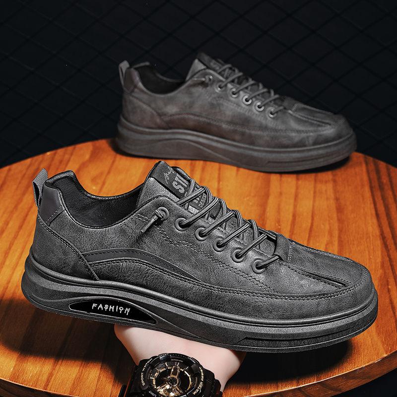 Fashion Height Increasing Leather Shoes for Men Round Toe Lace Up Designer High Quality Fashion Adults 2025 Trend Social Man Casual Shoe