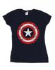 Womens/Ladies Avengers Captain America Scratched Shield Cotton T-Shirt