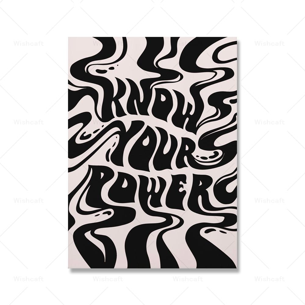 Enough Empower Wall Art Canvas Painting Motivation Poster Minimalistic Typography Abstract Flowers Prints Living Home Decor