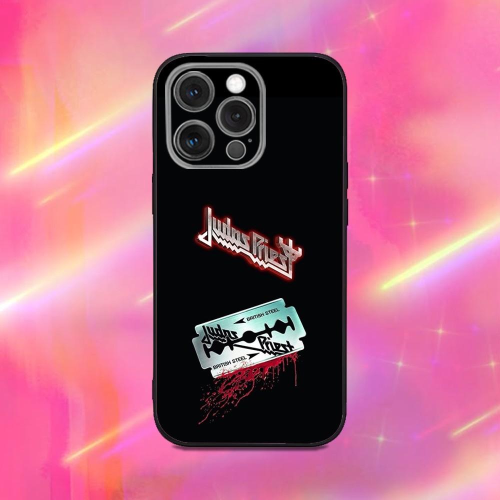 J-Judas P-Priest Band Phone Case For iPhone 16,15,14,13,12,11,Pro,Max,Plus,X,XS,XR,SE,8,7,Mini,Soft Silicone Black Case