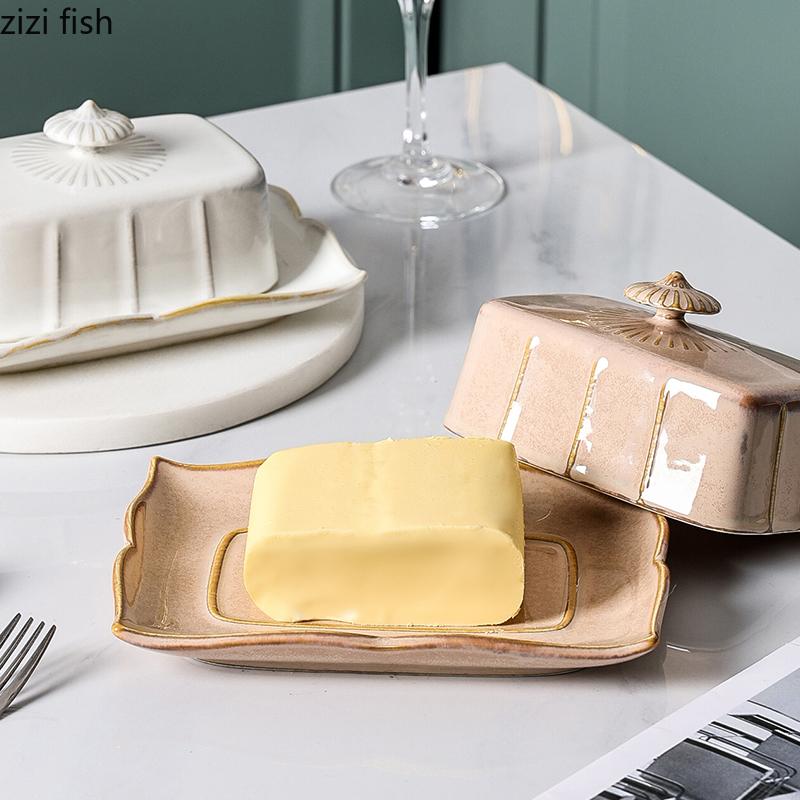 Керамическая посуда Масленка с крышкой Сырная тарелка Обеденная тарелка Сковорода для выпечки Масляная форма для димсамов Форма для торта Поднос для закусок