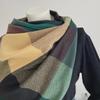 Women's Autumn/Winter 2022 Warm Imitation Cashmere Plaid Scarf Shawl - Korean Style
