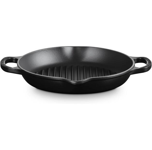 Сковорода-гриль Le Creuset из чугуна высокая круглая 25 см черная матовая (20208250000422)