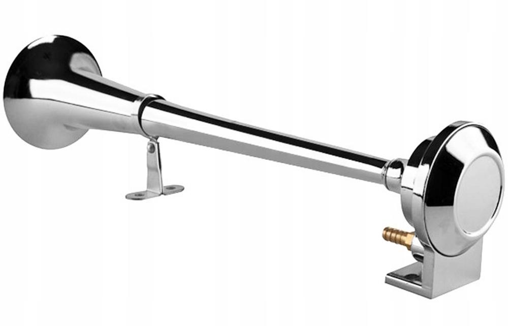 Sygnał Klakson Z Kompresorem Chromowany Fanfara Chrom 390Mm Mocny