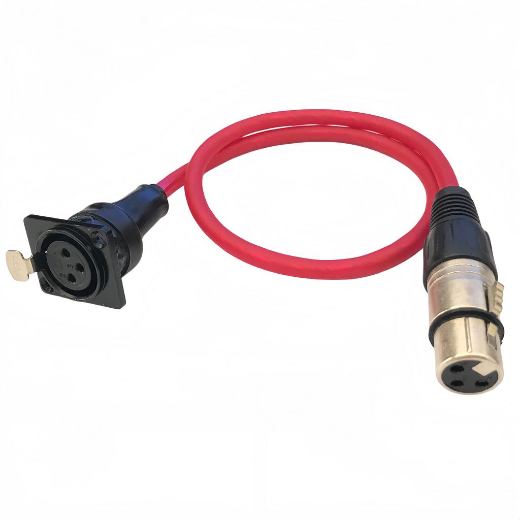 Metallic Silver 3-Pin Xlr Female Connector with Push Lock D-Type Panel Xlr Female Socket Cable Cabinet Panel Extension Cable Dmx Stage Lighting Audio