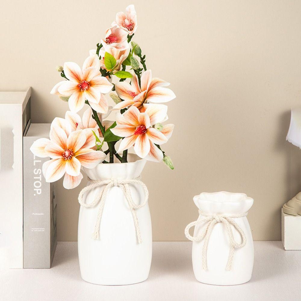 Белая ваза для цветов с дизайном банта, настольный декор, украшение, современное искусство, скандинавская декоративная ваза, сад