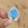 Предложение ко Дню матери Кольцо из стерлингового серебра 925 пробы с натуральной тибетской бирюзой и мультикамнями