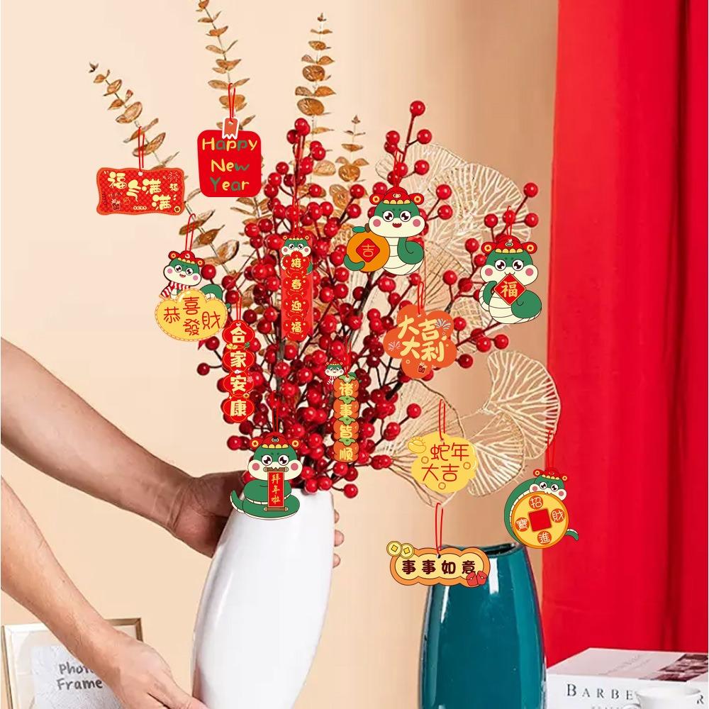 16/18 шт. Подвеска с благословением в виде китайского Нового года, горячая штамповка, подвесная открытка для растений в горшках, сад