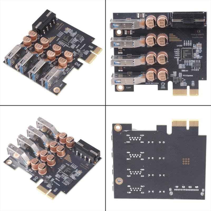 Практичная карта-адаптер PCIe на 4 порта USB 4-pin, карта расширения USB 3.2 PCIe для материнской платы настольного ПК