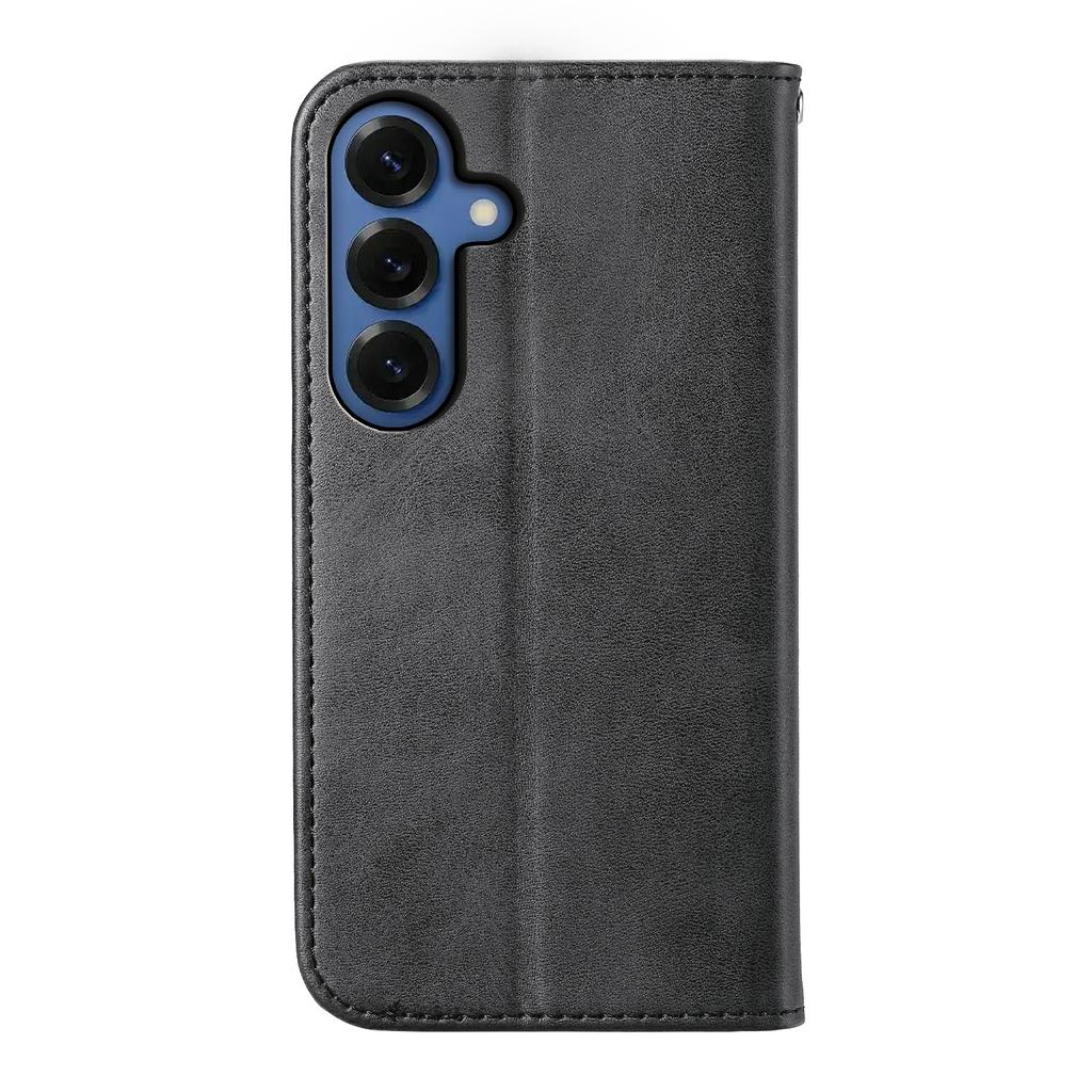 Чехол-кошелек из ПУ-кожи с текстурой теленка для Samsung Galaxy S26 с ремешком на запястье