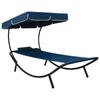 Day and Night - Day and Night Garden Lounger with Awning and Blue Cushion