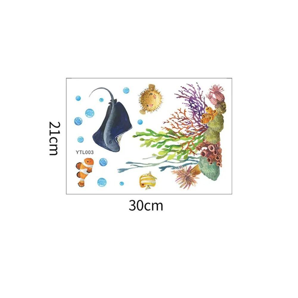 Подводное Животное Рыба Коралл Наклейки на Унитаз Светящаяся Наклейка на Крышку Унитаза Дом Стена