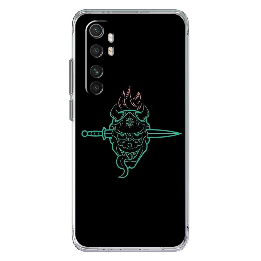 Неоновый чехол для телефона Samurai Oni Mask для Xiaomi Mi 12T 10 12 Lite 11 Ultra 11X 11T Pro 11i Poco X4 X3 NFC F3 M3 M4 5G Прозрачная крышка