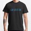 Men Fashion Casual Short Sleeves Gratitude Classic Oversized T-shirts