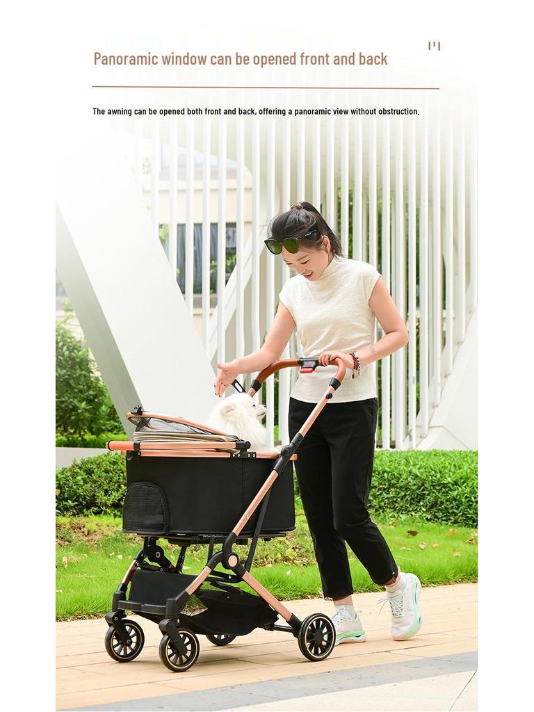 Lightweight Pet Stroller: Foldable, Detachable for Small Dogs & Cats - Ideal for Outdoor Use