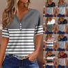 Women's T Shirt Tee Print Button Short Sleeve Daily Weekend Fashion Basic V- Neck Regular Top