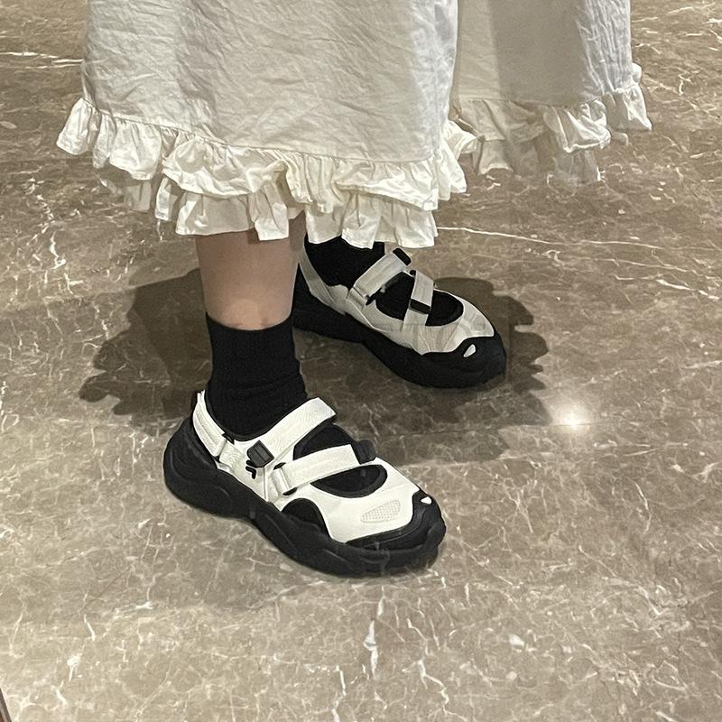 Fashion Thick-Soled Sports Sandals Baotou Hollow Outdoor Summer New Mesh Running Sports Shoes Casual Shoes Beach Shoes