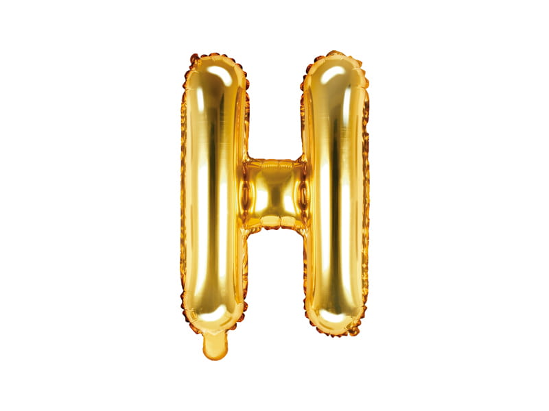 Balon Foliowy Litera "H" Złoty 35 Cm