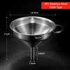 Stainless Steel Funnel Kitchen Oil Liquid Funnel Metal Funnel with Detachable Filter Wide Mouth Funnel for Canning Kitchen Tools