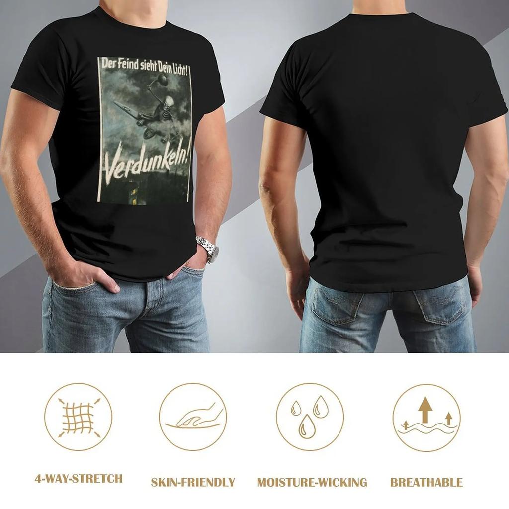 The Enemy Sees Your Light (German Blackout Poster Ww2). T-Shirt Tees Blouse T Shirt Men