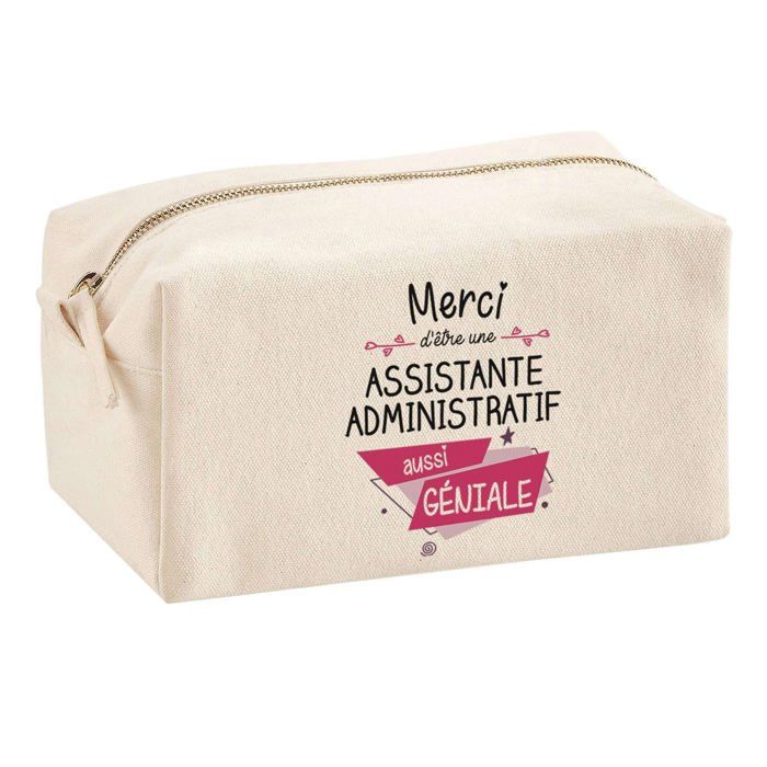 Trousse multifonction Merci Assistante Administratif Géniale Cadeau Collègue Remerciement Idée | Trousse Scolaire Fournitures Bureau