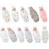 Anti-kick Cotton Baby Blanket Set with Matching Hat Soft Breathable Sleepsack 0-3 Months Newborns Wrap Towel & Bonnet