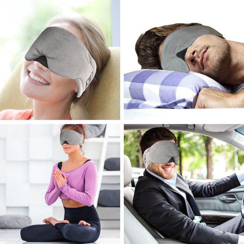 Newest Bluetooth 5.0 Wireless Eye Mask Sleeping Headband Wiht Mic Handsfree Earphones Washable Music Headphones Eye Masks