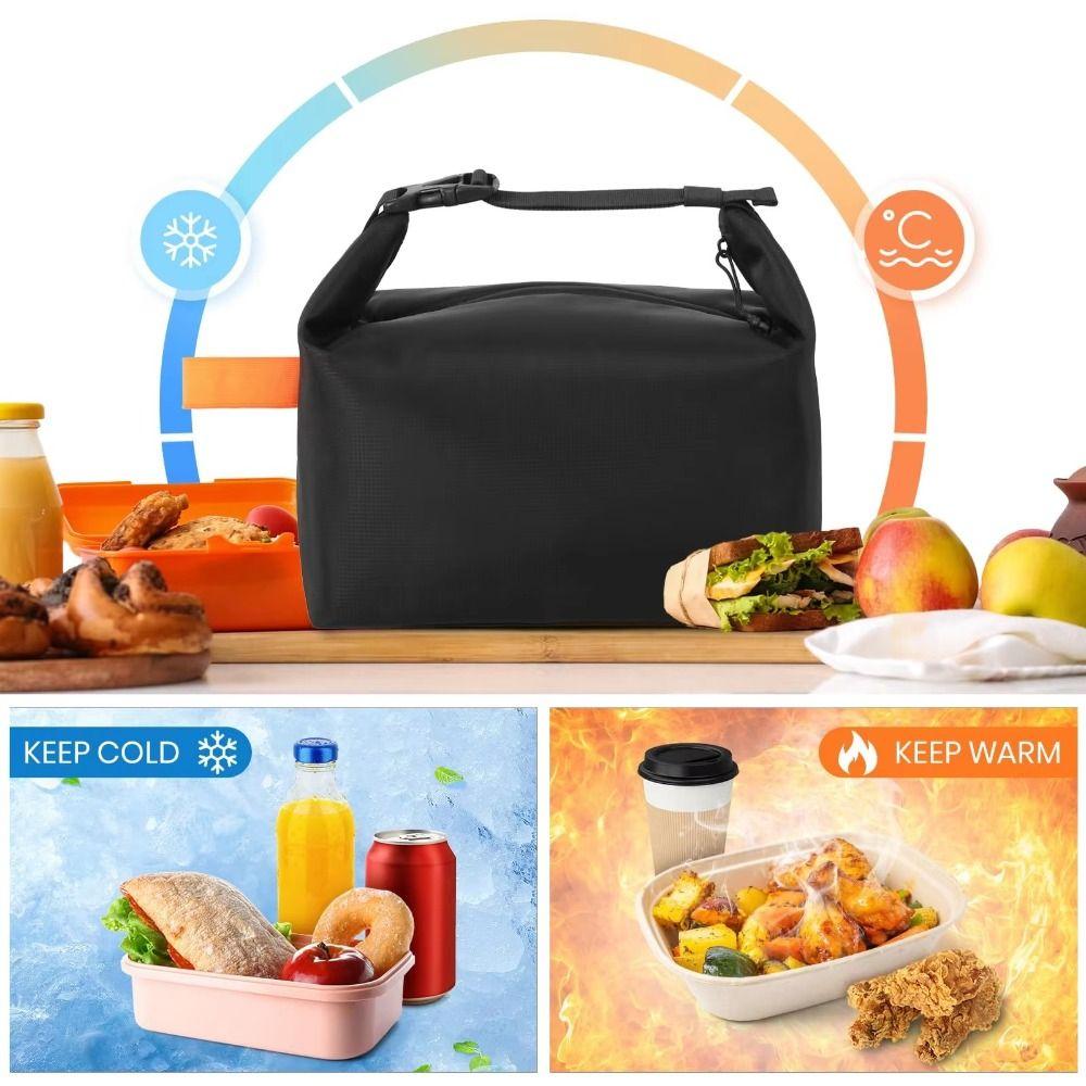 Office Worker Insulated Bag Foldable Lunch Handbag Simple Lunch Bag Storage Pouch