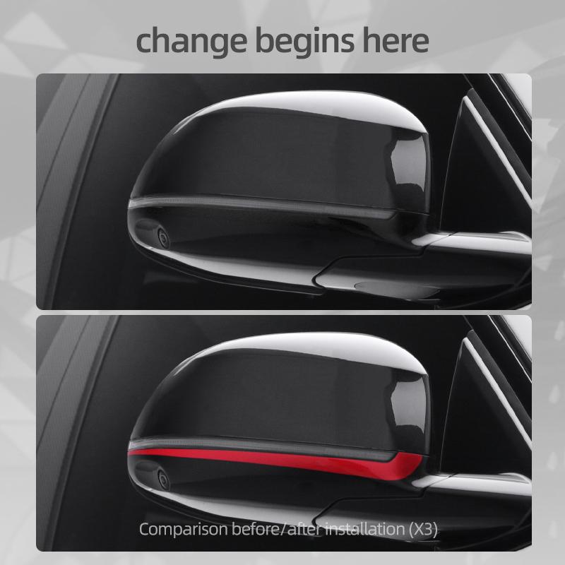 Для BMW X3 G01 X4 G02 2026-2026 Декоративные полоски-накладки на зеркало заднего вида кузова автомобиля Наклейка ПЭТ пленка с изменением цвета Аксессуары для тюнинга
