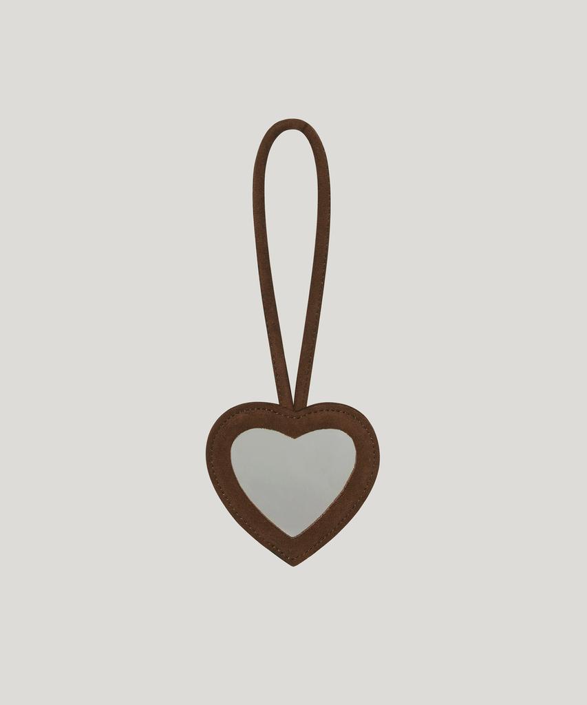 Подвеска-зеркальце Ovhee Heart Suede_Шоколад