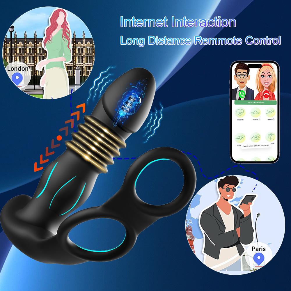 APP Remote Control Prostate Massager Vibrator Male Wireless Bluetooth Anal Butt Plug for Men Dildo Vibrating Adult Sex Toys